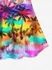 Tankini Tendance avec Dos-Nu Réglable à Imprimé Cocotiers et Galaxie Colorée (Haut) - Multi-A L