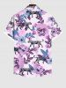 Chemise Décontractée Léopard Fleur Feuille Imprimés avec Poche à Manches Courtes - Multi-A M