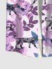 Chemise Décontractée Léopard Fleur Feuille Imprimés avec Poche à Manches Courtes - Multi-A M