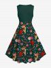 Plus Size Ice Cream Strawberry Macaron Heart Print 1950s Vintage Tank Dress -  