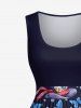 Plus Size Cup Bottles Mushroom Hat Print 1950s Vintage Tank Dress -  