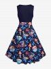 Plus Size Cup Bottles Mushroom Hat Print 1950s Vintage Tank Dress -  