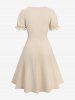 Plus Size Medieval Renaissance Lace Up Pockets 1950s Vintage Dress Halloween Tavern Wench Costume -  