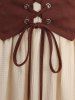 Plus Size Medieval Renaissance Lace Up Pockets 1950s Vintage Dress Halloween Tavern Wench Costume -  