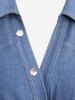 Robe Moulante Ligne A à Bretelle Nouée Fleur Feuille Brodée avec Poches de Grande Taille - Bleu 3X | US 22-24