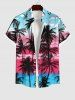 Coconut Tree Bird Cloud Colorblock Print Plus Size Matching Hawaii Beach Outfit for Couples -  