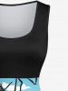 Coconut Tree Bird Cloud Colorblock Print Plus Size Matching Hawaii Beach Outfit for Couples -  