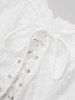 Gothic Grommet Lace-up Textured Lace Trim Ruffles Textured Corset -  