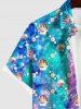 Sea Creatures Shell Pearl Ombre Print Crisscross Dress and Button Pocket Shirt Plus Size Matching Hawaii Beach Outfit for Couples -  