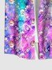 Sea Creatures Shell Pearl Ombre Print Crisscross Dress and Button Pocket Shirt Plus Size Matching Hawaii Beach Outfit for Couples -  