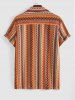 Men's Zig Zag Jacquard Openwork Knit Button Up Short Sleeves Shirt -  