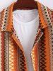 Men's Zig Zag Jacquard Openwork Knit Button Up Short Sleeves Shirt -  
