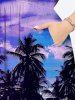 Robe Hawaii Fendue Arbre de Noix de Coco et Océan Imprimés avec Poche de Grande Taille - Multi-A 4X
