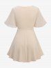 Plus Size Layered Ruffles Surplice Braided Top -  