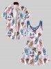 Hawaii Plus Size Bikinis Fireworks Ice Cream Print Crisscross A Line Cami Dress -  