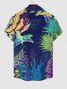 Plus Size Seaweed Waterweed Chameleon Leopard Underwater World Print Button Hawaii Sea Creatures Shirt For Men -  
