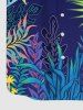 Plus Size Seaweed Waterweed Chameleon Leopard Underwater World Print Button Hawaii Sea Creatures Shirt For Men -  