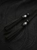 Plus Size Ruched Lace Trim Cami Top and Tassel Jacquard Crepe Butterfly Sleeves Blouse -  