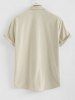 Men's Matching Two Piece Co Ord Button Up Corduroy Short Sleeves Shirt and Drawstring Casual Shorts Set -  
