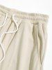 Men's Matching Two Piece Co Ord Button Up Corduroy Short Sleeves Shirt and Drawstring Casual Shorts Set -  