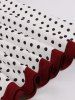 Plus Size Polka Dots Print Zipper 1950s Vintage Swing Dress -  