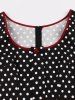 Plus Size Polka Dots Print Zipper 1950s Vintage Swing Dress -  