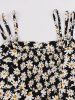 1950s Retro Plus Size Sunflower Print Tie Vintage Cottagecore Dress -  
