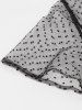 Plus Size Tie Polka Dot Mesh Patchwork 1950s Vintage Pocket Dress -  