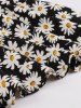 1950s Retro Plus Size Sunflower Print Tie Vintage Cottagecore Dress -  