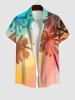 Ombre Dusk Coconut Tree Swallow Print Dress and Button Shirt Plus Size Matching Hawaii Beach Outfit For Couples -  