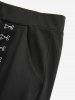 Plus Size Flower Hollow Out Lace Patchwork Pockets Buckles Flare Pants -  