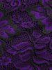 Plus Size Flower Hollow Out Lace Patchwork Pockets Buckles Flare Pants -  