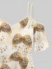 Renaissance Plus Size Cold Shoulder Angel Wings Stars Print Cami T-shirt -  