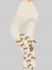 Pantalon Évasé à Imprimé Ailes D'Ange Grande-Taille - Blanc de Crème  5X