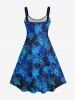 Robe Débardeur Linge A Ombré Tortue de Mer Imprimée sans Dos de Grande Taille - Bleu 1X