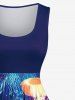 Plus Size Sea Creatures Jellyfish Print 1950s Vintage Dress -  