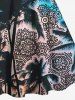 Hawaii Plus Size Coconut Tree Vintage Floral Print Sleeveless A Line Dress -  
