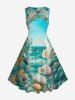 Plus Size Shell Conch Sea Portal Print Ombre Hawaii 1950s A Line Dress -  