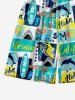 Kid's Dolphin Letters Stars Geometric Colorblock Print Hawaii Board Shorts -  