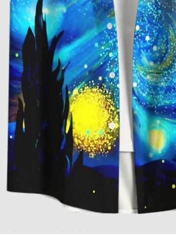 Glitter Spiral Painting Galaxy Print Plus Size Matching Hawaii Beach Outfit For Couples