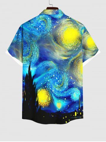 Glitter Spiral Painting Galaxy Print Plus Size Matching Hawaii Beach Outfit For Couples
