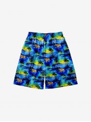 Kid's Coconut Tree Sea Sun Print Hawaii Beach Shorts -  