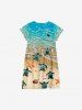 Sea Creatures Turtle Starfish Shell Beach Print Plus Size Matching Hawaii Beach Outfit For Family -  