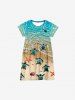 Sea Creatures Turtle Starfish Shell Beach Print Plus Size Matching Hawaii Beach Outfit For Family -  