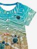 Sea Creatures Turtle Starfish Shell Beach Print Plus Size Matching Hawaii Beach Outfit For Family -  