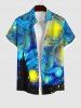 Glitter Spiral Painting Galaxy Print Plus Size Matching Hawaii Beach Outfit For Couples -  
