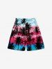 Coconut Tree Colorblock Cloud Birds Print Plus Size Matching Hawaii Beach Outfit For Family -  