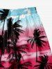 Coconut Tree Colorblock Cloud Birds Print Plus Size Matching Hawaii Beach Outfit For Family -  