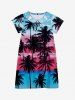 Coconut Tree Colorblock Cloud Birds Print Plus Size Matching Hawaii Beach Outfit For Family -  