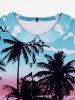 Coconut Tree Colorblock Cloud Birds Print Plus Size Matching Hawaii Beach Outfit For Family -  